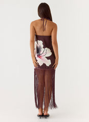 Niahvette Halter Midaxi Dress - Velvet Bloom