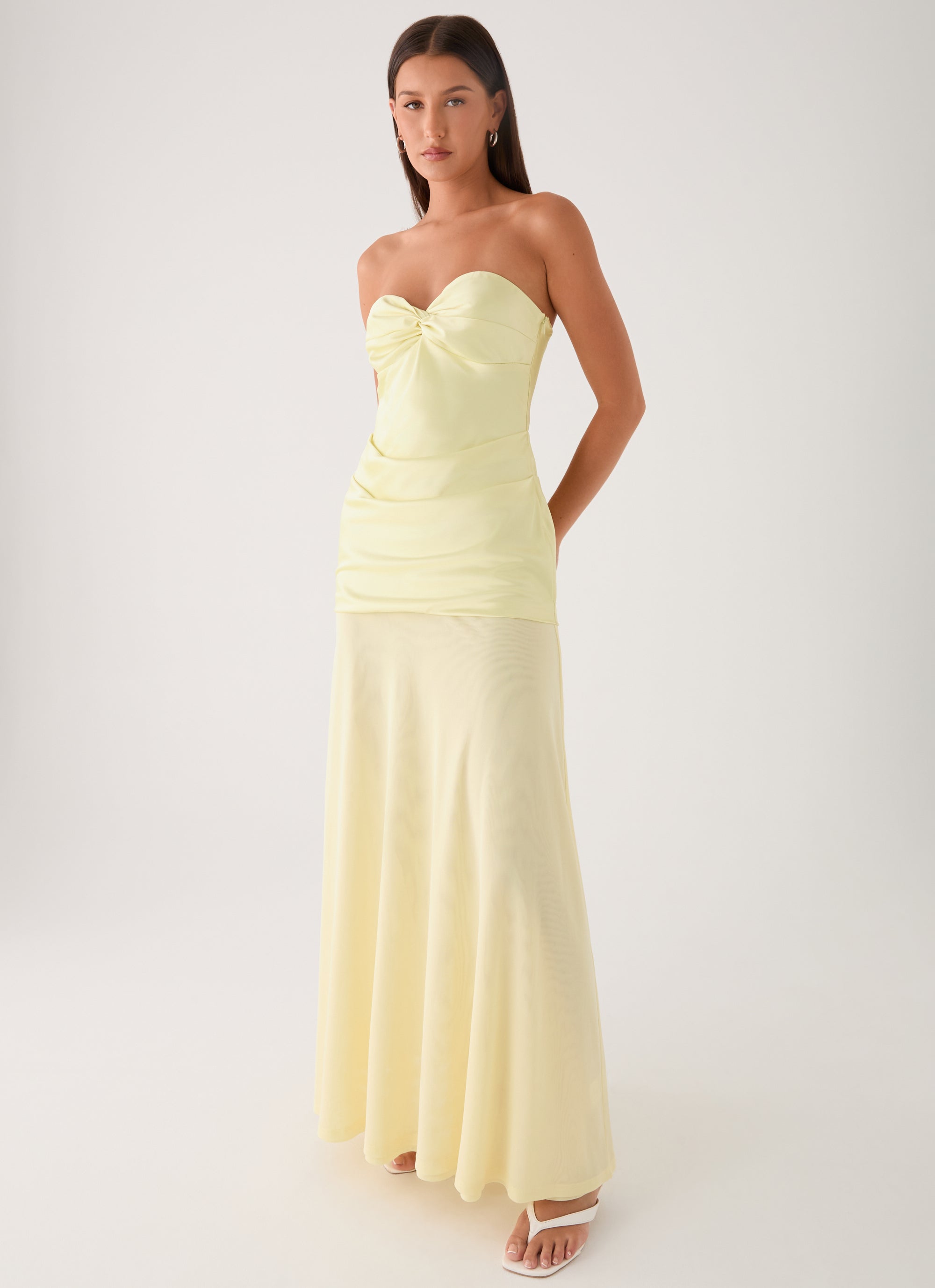 Cierra Strapless Maxi Dress - Yellow